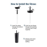 Kyser 20 oz Vacuum Tumbler with Straw — Black (BK) — blank product view — 18