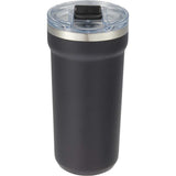 Catone 20 oz Recycled Vacuum Tumbler with Slider Lid — Black (BK) — blank back view — 48