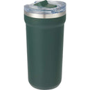 Catone 20 oz Recycled Vacuum Tumbler with Slider Lid — Green (GR) — blank right angle