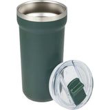 Catone 20 oz Recycled Vacuum Tumbler with Slider Lid — Green (GR) — blank detail view — 30