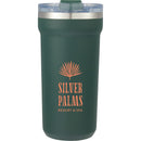 Catone 20 oz Recycled Vacuum Tumbler with Slider Lid — Green (GR) — decorated front view