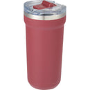 Catone 20 oz Recycled Vacuum Tumbler with Slider Lid — Maroon (MR) — blank left angle