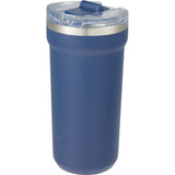Catone 20 oz Recycled Vacuum Tumbler with Slider Lid — Navy (NY) — blank left angle — 17