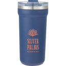 Catone 20 oz Recycled Vacuum Tumbler with Slider Lid — Navy (NY) — decorated front view