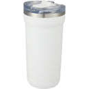 Catone 20 oz Recycled Vacuum Tumbler with Slider Lid — White (WH) — blank left angle