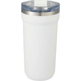 Catone 20 oz Recycled Vacuum Tumbler with Slider Lid — White (WH) — blank front view — 3
