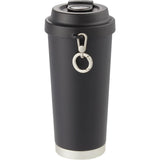 Haley 16 oz Vacuum Tumbler with One-Touch Lid — Black (BK) — blank back view — 24