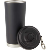 Haley 16 oz Vacuum Tumbler with One-Touch Lid — Black (BK) — blank detail view — 23