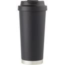 Haley 16 oz Vacuum Tumbler with One-Touch Lid — Black (BK) — blank front view