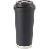 Haley 16 oz Vacuum Tumbler with One-Touch Lid — Black (BK) — blank front view — 21