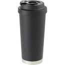 Haley 16 oz Vacuum Tumbler with One-Touch Lid — Black (BK) — blank front view
