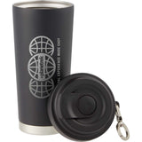 Haley 16 oz Vacuum Tumbler with One-Touch Lid — Black (BK) — decorated detail view — 19