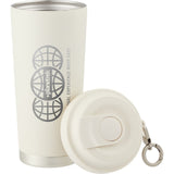 Haley 16 oz Vacuum Tumbler with One-Touch Lid — Cream (CR) — decorated detail view — 2