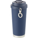 Haley 16 oz Vacuum Tumbler with One-Touch Lid — Navy (NY) — blank back view