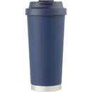 Haley 16 oz Vacuum Tumbler with One-Touch Lid — Navy (NY) — blank front view