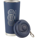 Haley 16 oz Vacuum Tumbler with One-Touch Lid — Navy (NY) — decorated detail view