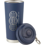 Haley 16 oz Vacuum Tumbler with One-Touch Lid — Navy (NY) — decorated detail view — 28