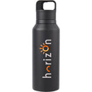 Dawson 18 oz Trigger-Action Insulated Bottle — Black (BK) — decorated front view