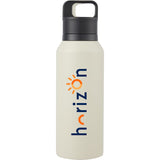 Dawson 18 oz Trigger-Action Insulated Bottle — Tan (TN) — decorated front view — 17
