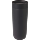 Jared 16 oz Vacuum Insulated Tumbler with 360° Lid — Black (BK) — blank front view — 17