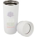 Jared 16 oz Vacuum Insulated Tumbler with 360° Lid — White (WH) — decorated detail view
