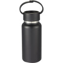 Mini Thor 8oz Vacuum Insulated Bottle with Clip Handle — Black (BK) — blank back view