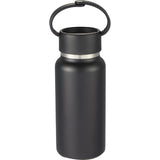 Mini Thor 8oz Vacuum Insulated Bottle with Clip Handle — Black (BK) — blank back view — 36