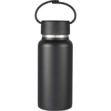 Mini Thor 8oz Vacuum Insulated Bottle with Clip Handle — Black (BK) — blank front view — 34