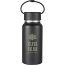 Mini Thor 8oz Vacuum Insulated Bottle with Clip Handle — Black (BK) — decorated front view