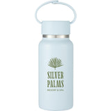 Mini Thor 8oz Vacuum Insulated Bottle with Clip Handle — Light Blue (LBL) — decorated front view — 47