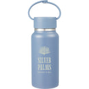Mini Thor 8oz Vacuum Insulated Bottle with Clip Handle — Midnight Blue — decorated front view