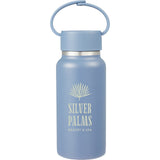 Mini Thor 8oz Vacuum Insulated Bottle with Clip Handle — Midnight Blue — decorated front view — 40