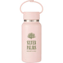 Mini Thor 8oz Vacuum Insulated Bottle with Clip Handle — Pink (PK) — decorated front view