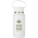 Mini Thor 8oz Vacuum Insulated Bottle with Clip Handle — White (WH) — decorated front view