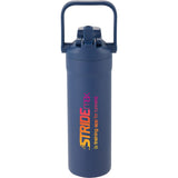 Ranier 25 oz 2-in-1 Vacuum Insulated Bottle — Navy (NY) — decorated front view — 14