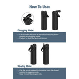 Ranier 25 oz 2-in-1 Vacuum Insulated Bottle — Black (BK) — blank product view — 38