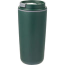 Cooper 16 oz Recycled Double Wall Plastic Tumbler with Hinging Flap Lid — Green (GR) — blank left angle