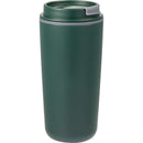 Cooper 16 oz Recycled Double Wall Plastic Tumbler with Hinging Flap Lid — Green (GR) — blank right angle