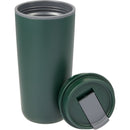 Cooper 16 oz Recycled Double Wall Plastic Tumbler with Hinging Flap Lid — Green (GR) — blank detail view