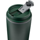 Cooper 16 oz Recycled Double Wall Plastic Tumbler with Hinging Flap Lid — Green (GR) — blank detail view