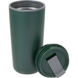 Cooper 16 oz Recycled Double Wall Plastic Tumbler with Hinging Flap Lid — Green (GR) — blank detail view — 46