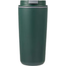 Cooper 16 oz Recycled Double Wall Plastic Tumbler with Hinging Flap Lid — Green (GR) — blank front view