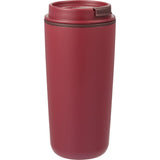 Cooper 16 oz Recycled Double Wall Plastic Tumbler with Hinging Flap Lid — Red (RD) — blank right angle — 16