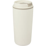 Cooper 16 oz Recycled Double Wall Plastic Tumbler with Hinging Flap Lid — Taupe (TP) — blank right angle — 40