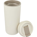 Cooper 16 oz Recycled Double Wall Plastic Tumbler with Hinging Flap Lid — Taupe (TP) — blank detail view