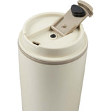 Cooper 16 oz Recycled Double Wall Plastic Tumbler with Hinging Flap Lid — Taupe (TP) — blank detail view — 37