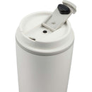 Cooper 16 oz Recycled Double Wall Plastic Tumbler with Hinging Flap Lid — White (WH) — blank detail view