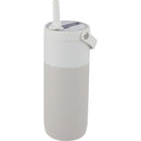 Roots 20 oz Ceramic Lined Travel Tumbler with Straw — Cream (CR) — blank left angle
