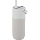 Roots 20 oz Ceramic Lined Travel Tumbler with Straw — Cream (CR) — blank left angle — 19
