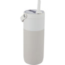Roots 20 oz Ceramic Lined Travel Tumbler with Straw — Cream (CR) — blank right angle